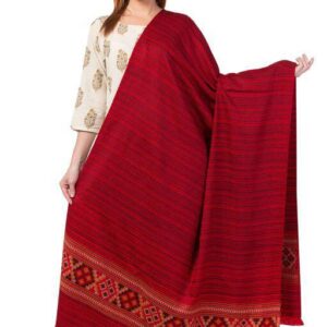 Jacquard shawl in vibrant multicolored woven jacquard in wool fabric , brought to you by with heteshe.com . Width Not less than 40 inches (100 cm) and Length Not less than 80 inches (200 cm)