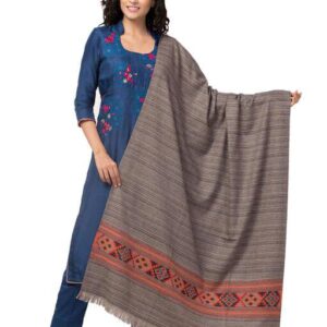 Jacquard shawl in vibrant multicolored woven jacquard in wool fabric , brought to you by with heteshe.com . Width Not less than 40 inches (100 cm) and Length Not less than 80 inches (200 cm)