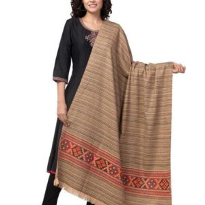 Jacquard shawl in vibrant multicolored woven jacquard in wool fabric , brought to you by with heteshe.com . Width Not less than 40 inches (100 cm) and Length Not less than 80 inches (200 cm)