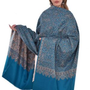 Jacquard shawl in vibrant multicolored woven jacquard in wool fabric , brought to you by with heteshe.com . Width Not less than 40 inches (100 cm) and Length Not less than 80 inches (200 cm)