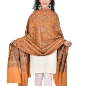 Jacquard shawl in vibrant multicolored woven jacquard in wool fabric , brought to you by with heteshe.com . Width Not less than 40 inches (100 cm) and Length Not less than 80 inches (200 cm)