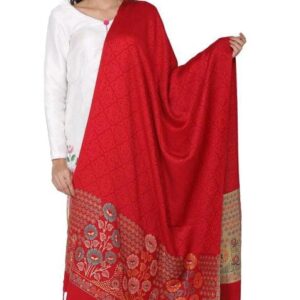 Jacquard shawl in vibrant multicolored woven jacquard in acrylic fabric , brought to you by with heteshe.com . Width Not less than 40 inches (100 cm) and Length Not less than 80 inches (200 cm)