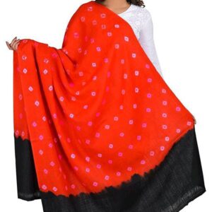 Jacquard shawl in vibrant multicolored woven jacquard in wool fabric , brought to you by with heteshe.com . Width Not less than 40 inches (100 cm) and Length Not less than 80 inches (200 cm)