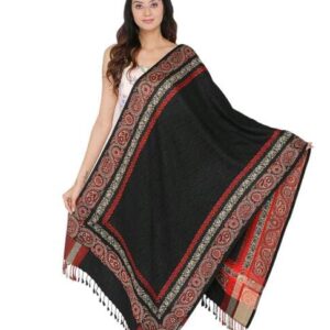 Jacquard shawl in vibrant multicolored woven jacquard in acrylic fabric , brought to you by with heteshe.com . Width Not less than 40 inches (100 cm) and Length Not less than 80 inches (200 cm)