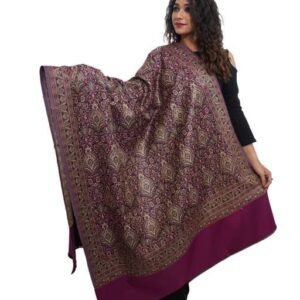 Jacquard shawl in vibrant multicolored woven jacquard in acrylic fabric , brought to you by with heteshe.com . Width Not less than 40 inches (100 cm) and Length Not less than 80 inches (200 cm)