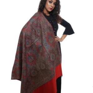 Jacquard shawl in vibrant multicolored woven jacquard in acrylic fabric , brought to you by with heteshe.com . Width Not less than 40 inches (100 cm) and Length Not less than 80 inches (200 cm)