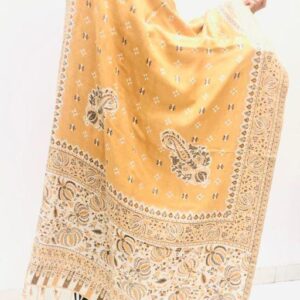 Jacquard shawl in vibrant multicolored woven jacquard in acrylic fabric , brought to you by with heteshe.com . Width Not less than 40 inches (100 cm) and Length Not less than 80 inches (200 cm)