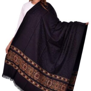 Jacquard shawl in vibrant multicolored woven jacquard in wool fabric , brought to you by with heteshe.com . Width Not less than 40 inches (100 cm) and Length Not less than 80 inches (200 cm)
