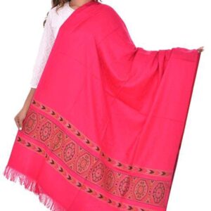 Jacquard shawl in vibrant multicolored woven jacquard in wool fabric , brought to you by with heteshe.com . Width Not less than 40 inches (100 cm) and Length Not less than 80 inches (200 cm)