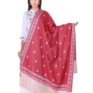 Jacquard shawl in vibrant multicolored woven jacquard in acrylic fabric , brought to you by with heteshe.com . Width Not less than 40 inches (100 cm) and Length Not less than 80 inches (200 cm)