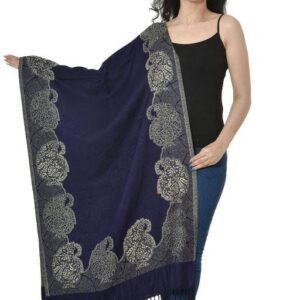 Jacquard shawl in vibrant multicolored woven jacquard in viscose fabric , brought to you by with heteshe.com . Width Not less than 40 inches (100 cm) and Length Not less than 80 inches (200 cm)