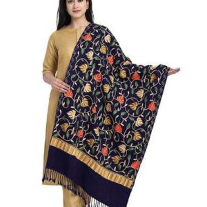 Jacquard shawl in vibrant multicolored woven jacquard in acrylic fabric , brought to you by with heteshe.com . Width Not less than 40 inches (100 cm) and Length Not less than 80 inches (200 cm)