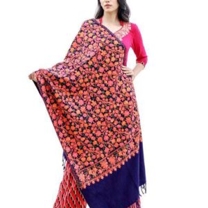 Jacquard shawl in vibrant multicolored woven jacquard in wool fabric , brought to you by with heteshe.com . Width Not less than 40 inches (100 cm) and Length Not less than 80 inches (200 cm)