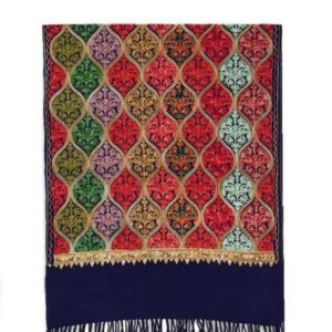 Jacquard shawl in vibrant multicolored woven jacquard in acrylic fabric , brought to you by with heteshe.com . Width Not less than 40 inches (100 cm) and Length Not less than 80 inches (200 cm)