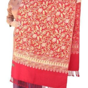 Jacquard shawl in vibrant multicolored woven jacquard in acrylic fabric , brought to you by with heteshe.com . Width Not less than 40 inches (100 cm) and Length Not less than 80 inches (200 cm)