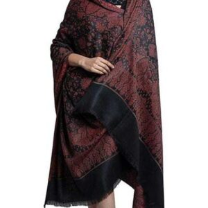 Jacquard shawl in vibrant multicolored woven jacquard in wool fabric , brought to you by with heteshe.com . Width Not less than 40 inches (100 cm) and Length Not less than 80 inches (200 cm)