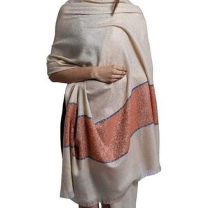 Jacquard shawl in vibrant multicolored woven jacquard in wool fabric , brought to you by with heteshe.com . Width Not less than 40 inches (100 cm) and Length Not less than 80 inches (200 cm)